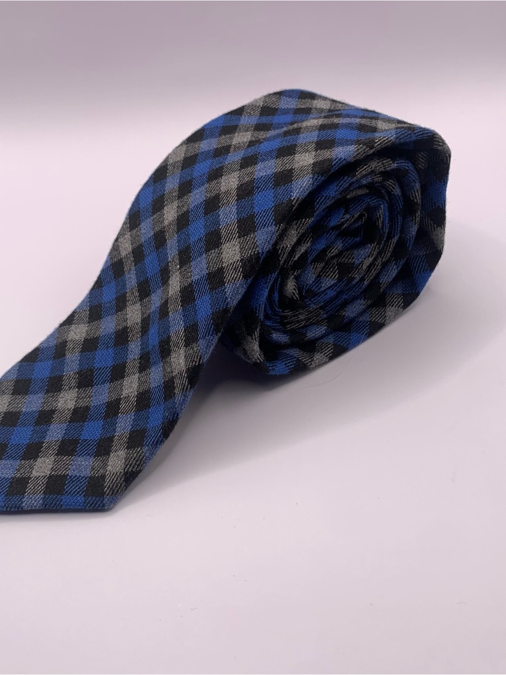 Express Blue and Gray Plaid Tie